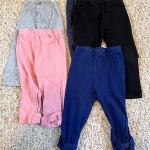 Baby girls leggings lot of 5 pairs